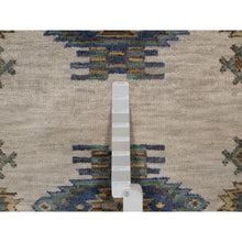 Load image into Gallery viewer, 2&#39;6&quot;x10&#39; Beige, Southwestern American Indian Design With Piled Construction, Hand Knotted, Pure Wool, Plush And Lush, Runner, Oriental Rug FWR551028