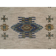 Load image into Gallery viewer, 2&#39;8&quot;x9&#39;10&quot; Beige, Southwestern American Indian Design With Piled Construction, Plush And Lush, Hand Knotted, Pure Wool, Runner, Oriental Rug FWR551034