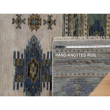 Load image into Gallery viewer, 2&#39;8&quot;x9&#39;10&quot; Beige, Southwestern American Indian Design With Piled Construction, Plush And Lush, Hand Knotted, Pure Wool, Runner, Oriental Rug FWR551034