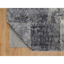 Load image into Gallery viewer, 8&#39;1&quot;x10&#39; Oyster White With Gray, Tree Bark And Fossil Design, Hand Knotted, 100% Natural Undyed Wool, Oriental Rug FWR551040