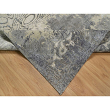 Load image into Gallery viewer, 8&#39;1&quot;x10&#39; Oyster White With Gray, Tree Bark And Fossil Design, Hand Knotted, 100% Natural Undyed Wool, Oriental Rug FWR551040