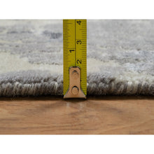 Load image into Gallery viewer, 8&#39;1&quot;x10&#39; Oyster White With Gray, Tree Bark And Fossil Design, Hand Knotted, 100% Natural Undyed Wool, Oriental Rug FWR551040