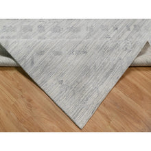 Load image into Gallery viewer, 9&#39;x12&#39;1&quot; Alabaster White, Hand Knotted, Modern Design, Hand Spun Undyed Natural Wool, Oriental Rug FWR551046