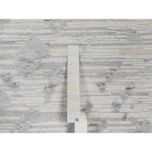 Load image into Gallery viewer, 9&#39;x12&#39;1&quot; Alabaster White, Hand Knotted, Modern Design, Hand Spun Undyed Natural Wool, Oriental Rug FWR551046