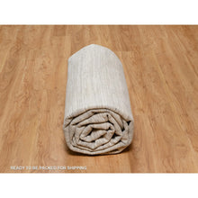 Load image into Gallery viewer, 9&#39;x12&#39;1&quot; Alabaster White, Hand Knotted, Modern Design, Hand Spun Undyed Natural Wool, Oriental Rug FWR551046