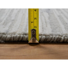 Load image into Gallery viewer, 9&#39;x12&#39;1&quot; Alabaster White, Hand Knotted, Modern Design, Hand Spun Undyed Natural Wool, Oriental Rug FWR551046