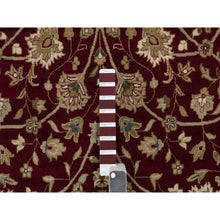 Load image into Gallery viewer, 5&#39;9&quot;x8&#39; Merlot Red, Super Fine Wool And Silk Indo Tabriz, All Over Design, 300 Kpsi, Hand Knotted, Oriental Rug FWR551064