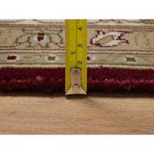 Load image into Gallery viewer, 5&#39;9&quot;x8&#39; Merlot Red, Super Fine Wool And Silk Indo Tabriz, All Over Design, 300 Kpsi, Hand Knotted, Oriental Rug FWR551064