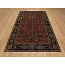 Load image into Gallery viewer, 6&#39;x8&#39;7&quot; Wine Red, 100% Hand Spun New Zealand Wool, 300 Kpsi, Sarouk Mohajeran Design, Fine Hand Knotted, Oriental Rug FWR551070