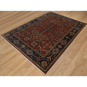 6'x8'7" Wine Red, 100% Hand Spun New Zealand Wool, 300 Kpsi, Sarouk Mohajeran Design, Fine Hand Knotted, Oriental Rug FWR551070