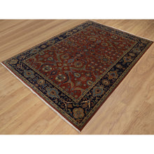 Load image into Gallery viewer, 6&#39;x8&#39;7&quot; Wine Red, 100% Hand Spun New Zealand Wool, 300 Kpsi, Sarouk Mohajeran Design, Fine Hand Knotted, Oriental Rug FWR551070