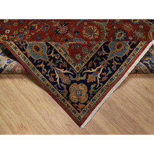 6'x8'7" Wine Red, 100% Hand Spun New Zealand Wool, 300 Kpsi, Sarouk Mohajeran Design, Fine Hand Knotted, Oriental Rug FWR551070