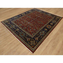 Load image into Gallery viewer, 8&#39;x9&#39;10&quot; Ruby Red, Sarouk Mohajeran Design, 100% Hand Spun New Zealand Wool, 300 Kpsi, Fine Hand Knotted, Oriental Rug FWR551076