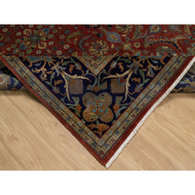 Load image into Gallery viewer, 8&#39;x9&#39;10&quot; Ruby Red, Sarouk Mohajeran Design, 100% Hand Spun New Zealand Wool, 300 Kpsi, Fine Hand Knotted, Oriental Rug FWR551076