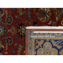 Load image into Gallery viewer, 8&#39;x9&#39;10&quot; Ruby Red, Sarouk Mohajeran Design, 100% Hand Spun New Zealand Wool, 300 Kpsi, Fine Hand Knotted, Oriental Rug FWR551076
