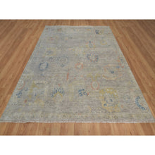 Load image into Gallery viewer, 7&#39;8&quot;x10&#39; Beige, Hand Knotted, Oushak Without A Border, All Over Leaf Pattern, 100% Wool, Oriental Rug FWR551094