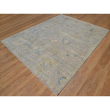 Load image into Gallery viewer, 7&#39;8&quot;x10&#39; Beige, Hand Knotted, Oushak Without A Border, All Over Leaf Pattern, 100% Wool, Oriental Rug FWR551094