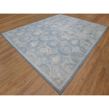 Load image into Gallery viewer, 12&#39;x14&#39;10&quot; Silver Blue, 100% Linen, Super Soft To The Touch, Mamluk Description, Hand Knotted, Broken And Erased Design, Xl, Oversized, Oriental Rug FWR551124