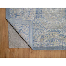 Load image into Gallery viewer, 12&#39;x14&#39;10&quot; Silver Blue, 100% Linen, Super Soft To The Touch, Mamluk Description, Hand Knotted, Broken And Erased Design, Xl, Oversized, Oriental Rug FWR551124