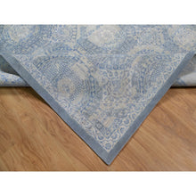Load image into Gallery viewer, 12&#39;x14&#39;10&quot; Silver Blue, 100% Linen, Super Soft To The Touch, Mamluk Description, Hand Knotted, Broken And Erased Design, Xl, Oversized, Oriental Rug FWR551124