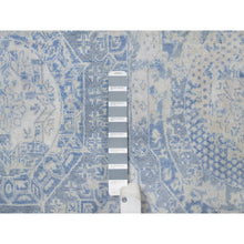 Load image into Gallery viewer, 12&#39;x14&#39;10&quot; Silver Blue, 100% Linen, Super Soft To The Touch, Mamluk Description, Hand Knotted, Broken And Erased Design, Xl, Oversized, Oriental Rug FWR551124