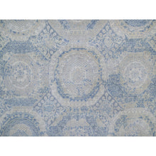Load image into Gallery viewer, 12&#39;x14&#39;10&quot; Silver Blue, 100% Linen, Super Soft To The Touch, Mamluk Description, Hand Knotted, Broken And Erased Design, Xl, Oversized, Oriental Rug FWR551124