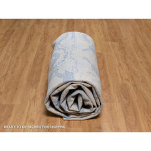 Load image into Gallery viewer, 12&#39;x14&#39;10&quot; Silver Blue, 100% Linen, Super Soft To The Touch, Mamluk Description, Hand Knotted, Broken And Erased Design, Xl, Oversized, Oriental Rug FWR551124