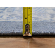 Load image into Gallery viewer, 12&#39;x14&#39;10&quot; Silver Blue, 100% Linen, Super Soft To The Touch, Mamluk Description, Hand Knotted, Broken And Erased Design, Xl, Oversized, Oriental Rug FWR551124