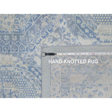 Load image into Gallery viewer, 12&#39;x14&#39;10&quot; Silver Blue, 100% Linen, Super Soft To The Touch, Mamluk Description, Hand Knotted, Broken And Erased Design, Xl, Oversized, Oriental Rug FWR551124