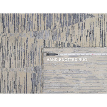 Load image into Gallery viewer, 8&#39;1&quot;x10&#39; Swan White, 100% Natural Undyed Wool, Repetitive Circular Design, Hand Knotted, Oriental Rug FWR551130