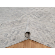 Load image into Gallery viewer, 12&#39;x15&#39;3&quot; Winter White, Modern Design, Hand Knotted, Hand Spun Undyed Natural Wool, Xl, Oversized, Oriental Rug FWR551136