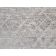 Load image into Gallery viewer, 12&#39;x15&#39;3&quot; Winter White, Modern Design, Hand Knotted, Hand Spun Undyed Natural Wool, Xl, Oversized, Oriental Rug FWR551136
