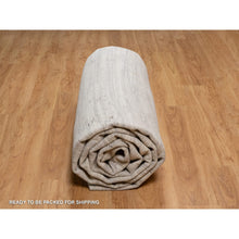 Load image into Gallery viewer, 12&#39;x15&#39;3&quot; Winter White, Modern Design, Hand Knotted, Hand Spun Undyed Natural Wool, Xl, Oversized, Oriental Rug FWR551136