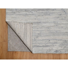 Load image into Gallery viewer, 9&#39;x12&#39;1&quot; Cream White, Modern Design, Hand Knotted, Hand Spun Undyed Natural Wool, Oriental Rug FWR551154