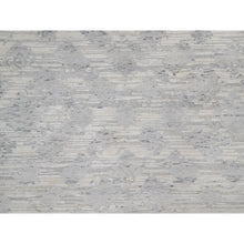 Load image into Gallery viewer, 9&#39;x12&#39;1&quot; Cream White, Modern Design, Hand Knotted, Hand Spun Undyed Natural Wool, Oriental Rug FWR551154