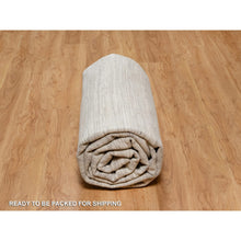 Load image into Gallery viewer, 9&#39;x12&#39;1&quot; Cream White, Modern Design, Hand Knotted, Hand Spun Undyed Natural Wool, Oriental Rug FWR551154