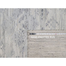 Load image into Gallery viewer, 9&#39;x12&#39;1&quot; Cream White, Modern Design, Hand Knotted, Hand Spun Undyed Natural Wool, Oriental Rug FWR551154