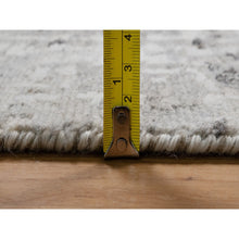 Load image into Gallery viewer, 10&#39;x14&#39;1&quot; Light Gray, Hand Knotted, Modern Erased Design, Hand Spun Undyed Natural Wool, Oriental Rug FWR551166