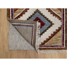Load image into Gallery viewer, 2&#39;1&quot;x3&#39;1&quot; Pastel Gray, Southwest American Indian Design With Piled Construction, Plush And Lush, Hand Knotted, Pure Wool, Sample, Mat, Oriental Rug FWR551184