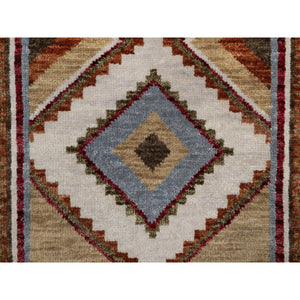 2'1"x3'1" Pastel Gray, Southwest American Indian Design With Piled Construction, Plush And Lush, Hand Knotted, Pure Wool, Sample, Mat, Oriental Rug FWR551184