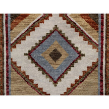 Load image into Gallery viewer, 2&#39;1&quot;x3&#39;1&quot; Pastel Gray, Southwest American Indian Design With Piled Construction, Plush And Lush, Hand Knotted, Pure Wool, Sample, Mat, Oriental Rug FWR551184