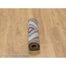 Load image into Gallery viewer, 2&#39;1&quot;x3&#39;1&quot; Pastel Gray, Southwest American Indian Design With Piled Construction, Plush And Lush, Hand Knotted, Pure Wool, Sample, Mat, Oriental Rug FWR551184
