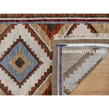 Load image into Gallery viewer, 2&#39;1&quot;x3&#39;1&quot; Pastel Gray, Southwest American Indian Design With Piled Construction, Plush And Lush, Hand Knotted, Pure Wool, Sample, Mat, Oriental Rug FWR551184