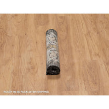 Load image into Gallery viewer, 2&#39;x3&#39; Jade Black, The Maharaja Lion Novelty, Hand Knotted, Wool And Silk, Soft To The Touch, Sample, Mat, Oriental Rug FWR551298