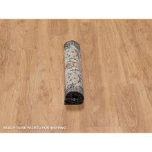 Load image into Gallery viewer, 2&#39;x3&#39; Onyx Black, The Maharaja Lion Novelty, Wool And Silk, Soft To The Touch, Hand Knotted, Mat, Sample, Oriental Rug FWR551304