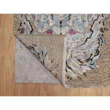 Load image into Gallery viewer, 2&#39;x3&#39; Almond Brown, Hand Knotted, The Maharaja Lion Novelty, Wool And Silk, Soft To The Touch, Sample, Mat, Oriental Rug FWR551310