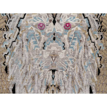 Load image into Gallery viewer, 2&#39;x3&#39; Almond Brown, Hand Knotted, The Maharaja Lion Novelty, Wool And Silk, Soft To The Touch, Sample, Mat, Oriental Rug FWR551310