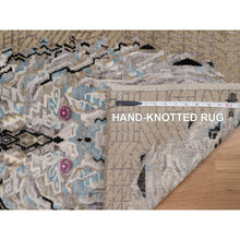 Load image into Gallery viewer, 2&#39;x3&#39; Almond Brown, Hand Knotted, The Maharaja Lion Novelty, Wool And Silk, Soft To The Touch, Sample, Mat, Oriental Rug FWR551310