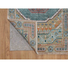 Load image into Gallery viewer, 2&#39;7&quot;x12&#39;1&quot; Almond Brown, Hand Knotted, Mamluk Design With Large Medallions, Textured Wool And Silk, Runner, Oriental Rug FWR551322