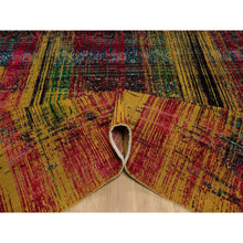 Load image into Gallery viewer, 7&#39;10&quot;x10&#39; Golden Yellow, Sari Silk With Oxidized Wool, Broken And Erased Persian Pattern, Hand Knotted, Oriental Rug FWR551334